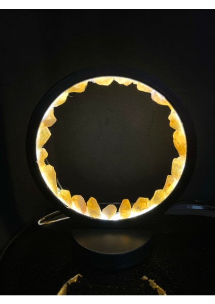 Sitrin Doğaltaş Zen Çemberi Lamba