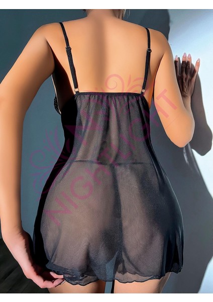 Dantel Göğüs Kısmı Dantel Yırtmaçlı Mini Gecelik fırsatları