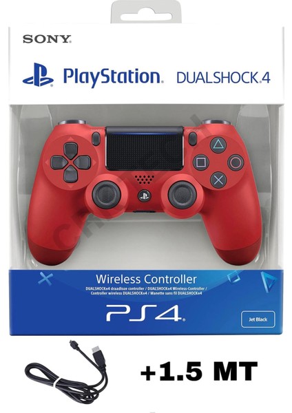 Playstation Dualshock 4 Uyumlu V2 Ps4 Gamepad Yenilenmiş Oyun Kolu Pc + Ps4 ( 1.5mt Şarj Kablosu)