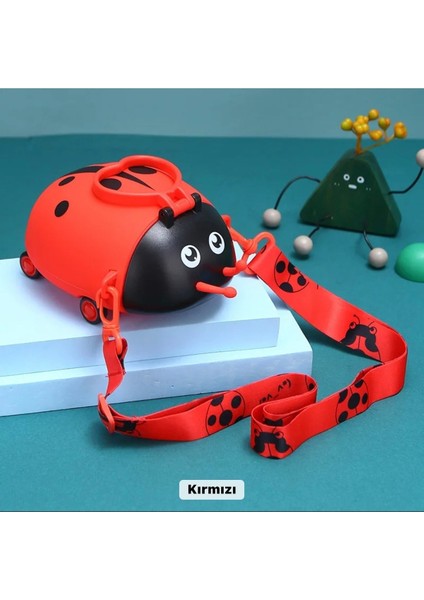 500 ml Bpa Free Tekerlekli Uğur Böceği Desenli Motivasyonel Matara Okul Suluk Matara