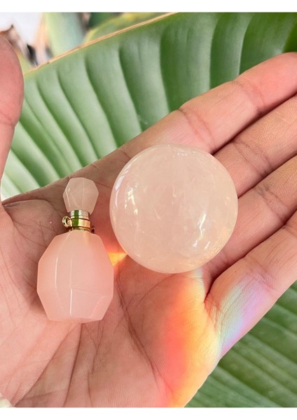 Aşk Kiti Pembe Kuvars Küre ve Pembe Kuvars Enerji Şişesi modelleri