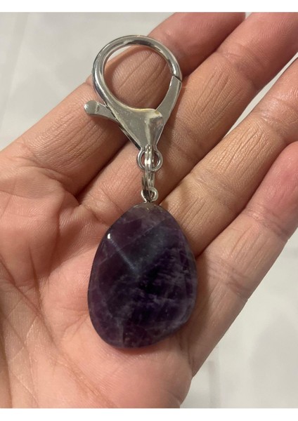 Ametist Doğaltaş Çanta - Cüzdan Charm