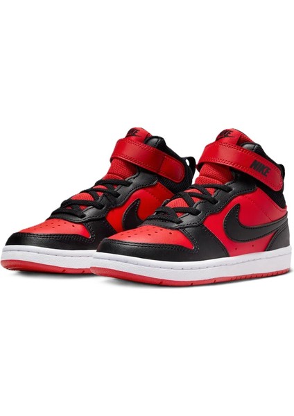 Court Borought Mid2 Leather Kids Sneaker Hakiki Deri Lastik Bağcıklı Cırtlı Bebek Ayakkabısı Kırmızı modelleri