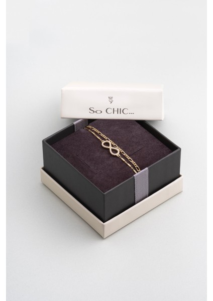 Sonsuz Aşk 18 Ayar Sarı Altın Kaplama 19 cm Gümüş Zincir Bileklik indirimleri