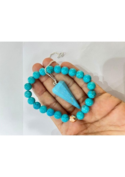 Turkuaz Doğaltaş Bileklik & Pandül 2'li Set fiyatları