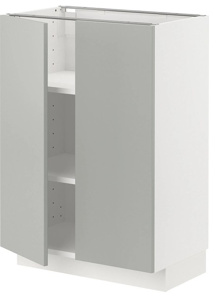 Metod Kapaklı Alt Dolap Havstorp Açık Gri Koyu Gri 60 x 37 cm 2 Kapaklı ve 2 Raflı