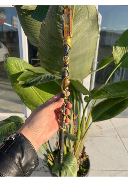 Kaplangözü Çakra Sembollü Doğaltaşlı Asa Özel Ürün