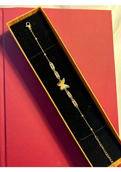 Çelik Gold Kelebek Zarif Hediyelik Bileklik modelleri