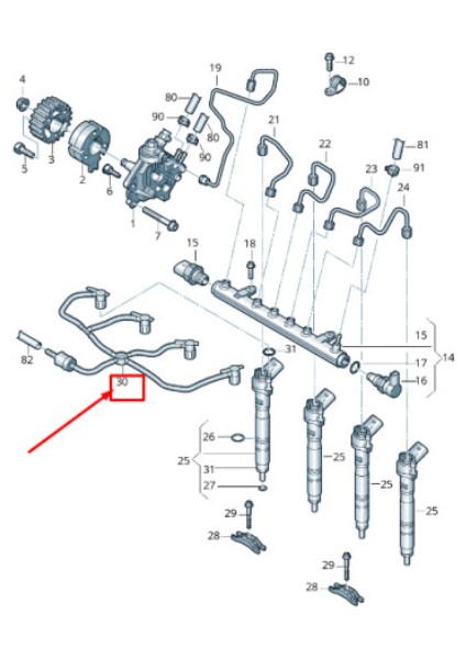 03L130235M Volkswagen-Audı-Skoda-Seat 2.0 Tdı Enjektör Geri Dönüş Hortumu fiyatları