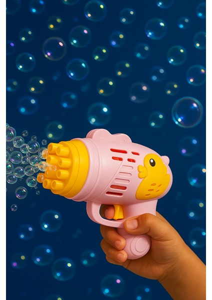 Duck Çok Delikli Pilli Köpük Atan Tabanca Oyuncağı Mavi Hediyelik Bubble Gun fiyatları