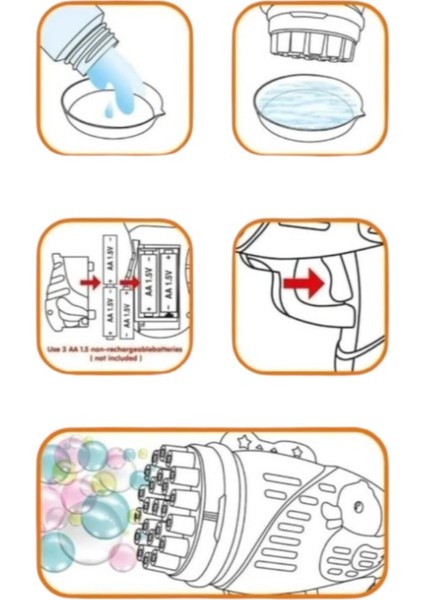 Duck Çok Delikli Pilli Köpük Atan Tabanca Oyuncağı Mavi Hediyelik Bubble Gun modelleri