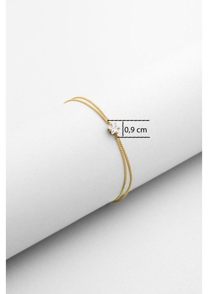 Sirius Yıldızı 18 Ayar Sarı Altın Kaplama 18 cm Gümüş Bileklik modelleri