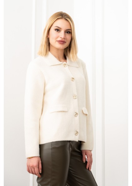 Süs Cep Kapaklı Yün Peluş Ceket Hırka 4560 fırsatları