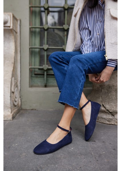 Silva Kadın Kahve Gercek Suet Atkı Detay Babet