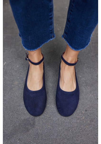 Silva Kadın Kahve Gercek Suet Atkı Detay Babet