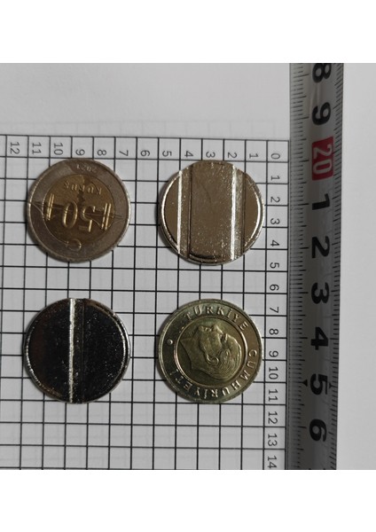 100 Adet 2/1 Çeltikli 24/2 mm Otomat Jetonu Langırt Jeton modelleri