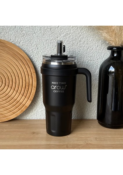 Kulplu Pipetli Termos Kupa Matara 1000ML fırsatları