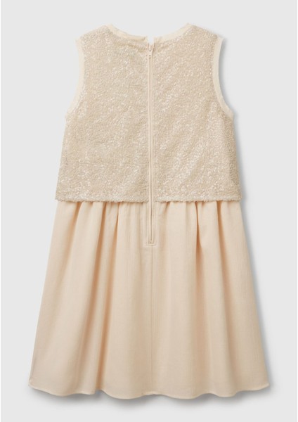 Kız Çocuk Ekru Bnt-G Pullu Elbise fiyatları