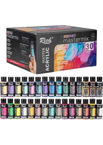 Mastermix Super Set Akrilik Boya Seti 30 Renk x 60 Ml.