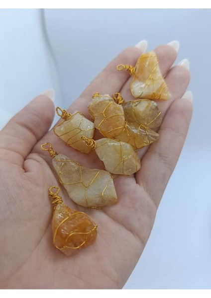 Sitrin Kolye Ucu Doğaltaş