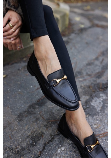 Rush Kadın Bordo Gercek Suet Toka Detay Loafer Ayakkabi