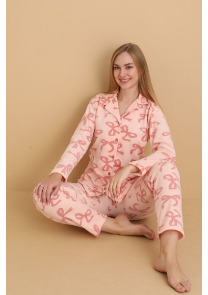 Fwn 1608 Boydan Düğmeli Polar Kumaşlı Kışlık Kadın Pijama Takımı fiyatları