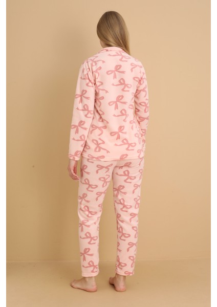 Fwn 1608 Boydan Düğmeli Polar Kumaşlı Kışlık Kadın Pijama Takımı indirimleri