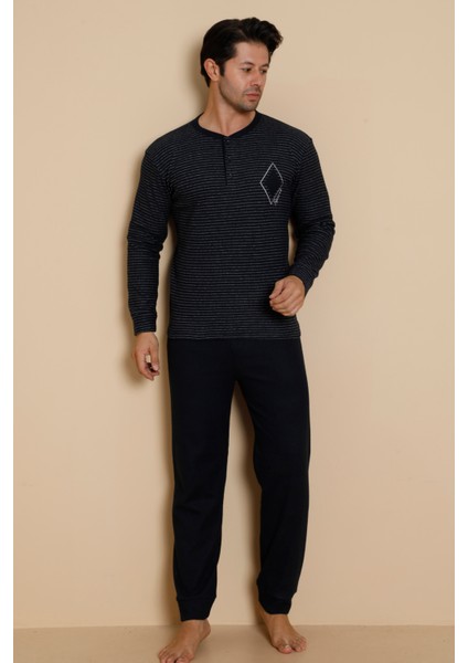 Flk 7008 Interlok Kışlık Pijamalı Erkek Pijama Takımı