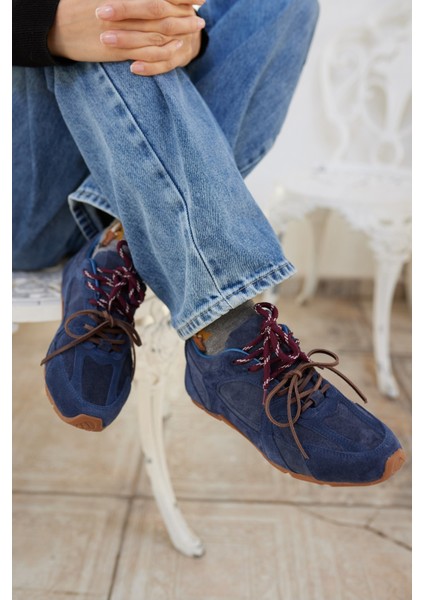 Garcia Kadın Lacivert Süet Sneakers