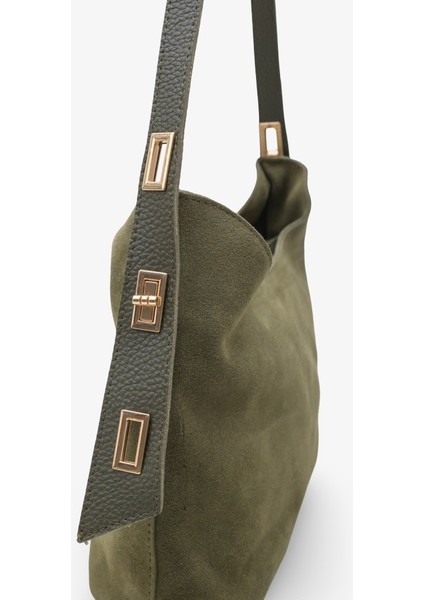 Nashira Kadın Hakiki Deri Günlük Çanta Yeşil Süet modelleri