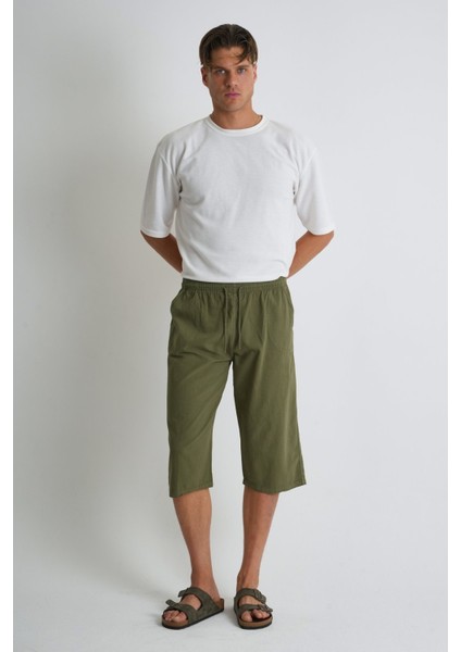 Erkek Büyük Beden %100 Pamuk Keten Görünümlü Kapri E203-56 fiyatları