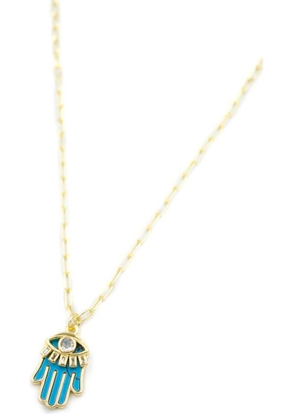 Fatıma Ana Eli Kolye - Turkuaz