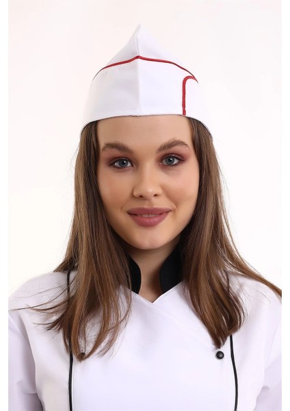 Aşçı Kayık Kep - Beyaz Kırmızı Biye