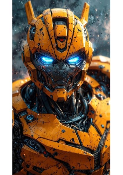 Bumblebee Kapı Direk Kaplama Folyosu Baskılı Sticker Sağ-Sol 2 Adet 22*50 cm