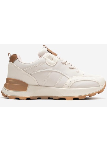 Bağcılklı Kadın Spor Ayakkabı Bej Taba fiyatları
