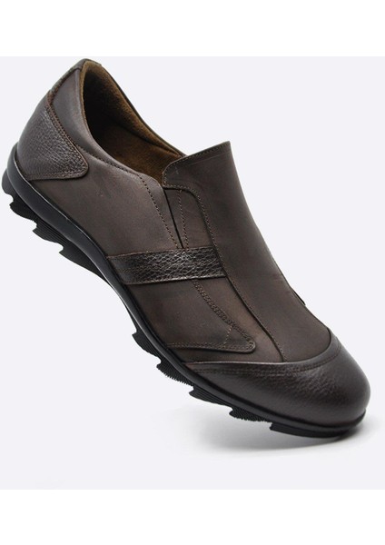 Kahverengi Kauçuk Taban Erkek Sıcak Astar Kışlık Ayakkabı 3530 553 636