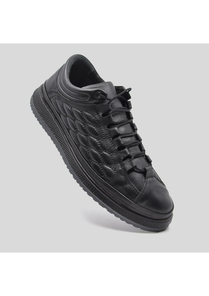 Hakiki Deri Siyah Sonbahar Kışlık Comfort Ayakkabı 9785 100