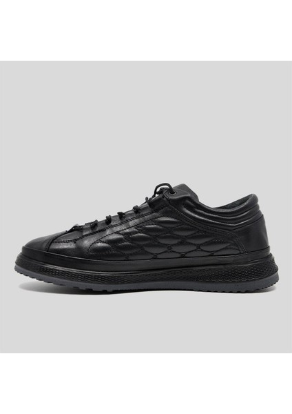 Hakiki Deri Siyah Sonbahar Kışlık Comfort Ayakkabı 9785 100