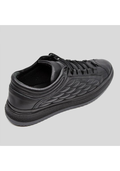 Hakiki Deri Siyah Sonbahar Kışlık Comfort Ayakkabı 9785 100