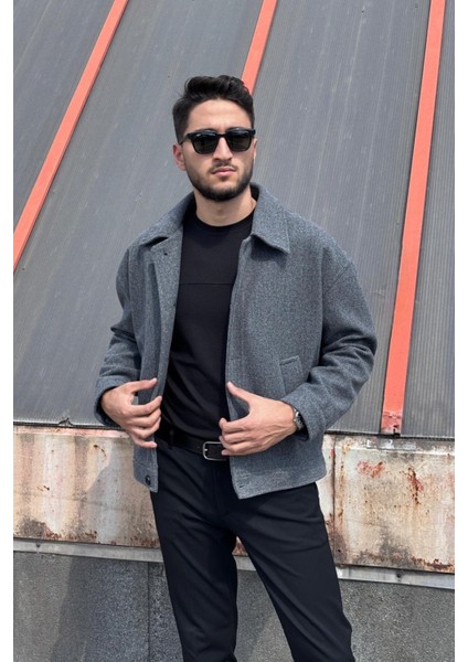 Gömlek Yaka, Oversize-Fit, Old Money Culture, Düğmeli, Kaşe Kumaş Ceket 24USEC05