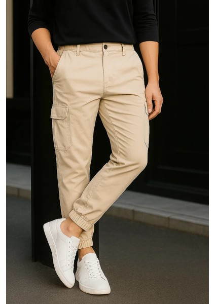 Erkek Günlük Trend Lastikli Taş Kargo Pantolon fırsatları