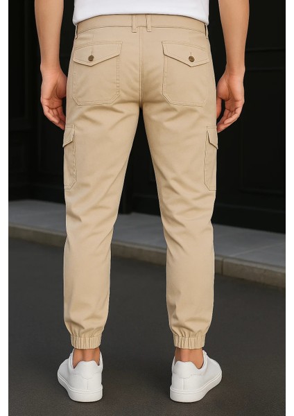 Erkek Günlük Trend Lastikli Taş Kargo Pantolon
