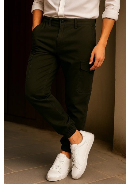 Erkek Trend Günlük Lastikli Haki Taktik Kargo Pantolon modelleri