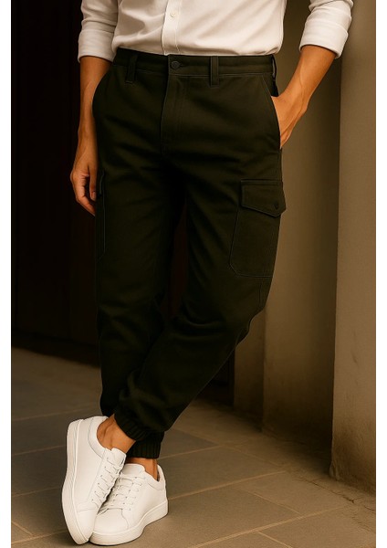 Erkek Trend Günlük Lastikli Haki Taktik Kargo Pantolon fırsatları