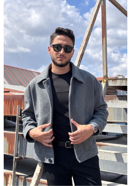 Gömlek Yaka, Oversize-Fit, Old Money Culture, Düğmeli, Kaşe Kumaş Ceket 24USEC05