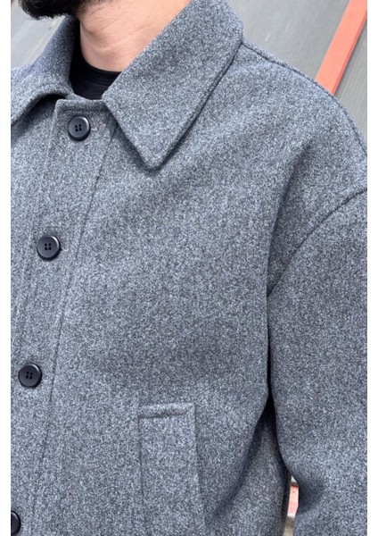 Gömlek Yaka, Oversize-Fit, Old Money Culture, Düğmeli, Kaşe Kumaş Ceket 24USEC05