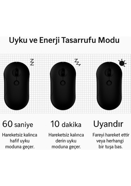 NRT-180 Şarj Edilebilir Sessiz Bluetooth Kablosuz Mouse – 2.4 Ghz, Uzun Pil Ömrü, Ince Tasarım fırsatları