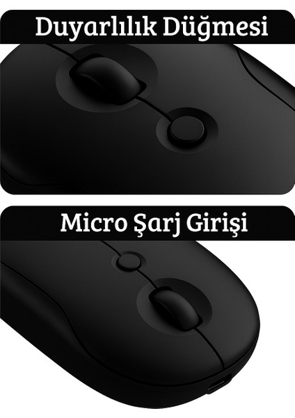 NRT-180 Şarj Edilebilir Sessiz Bluetooth Kablosuz Mouse – 2.4 Ghz, Uzun Pil Ömrü, Ince Tasarım indirimleri