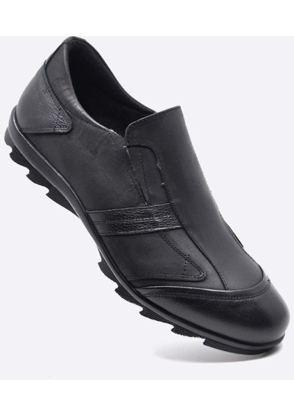 Siyah Kauçuk Taban Erkek Sıcak Astar Kışlık Ayakkabı 3530 551 635