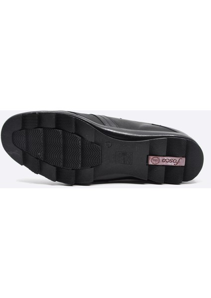 Siyah Kauçuk Taban Erkek Sıcak Astar Kışlık Ayakkabı 3530 551 635